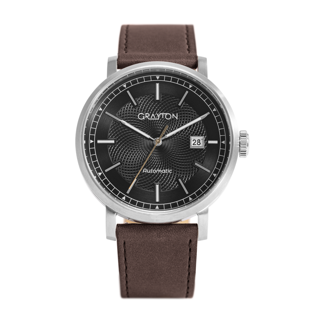 [GR81376AA] GUILLOCHE LEATHER MIDNIGHT BLACK