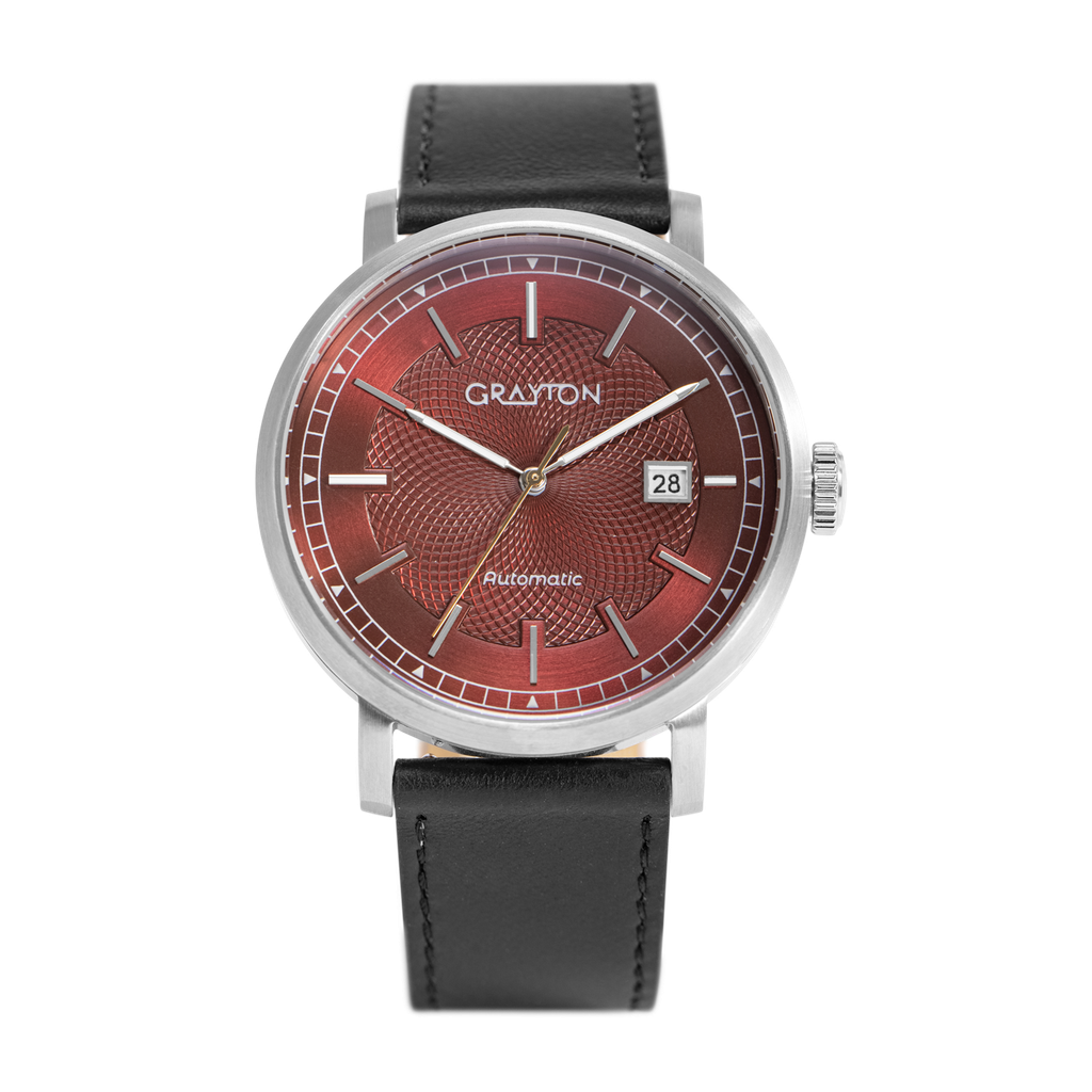 [GR33436AD] GUILLOCHE LEATHER BORDEAUX