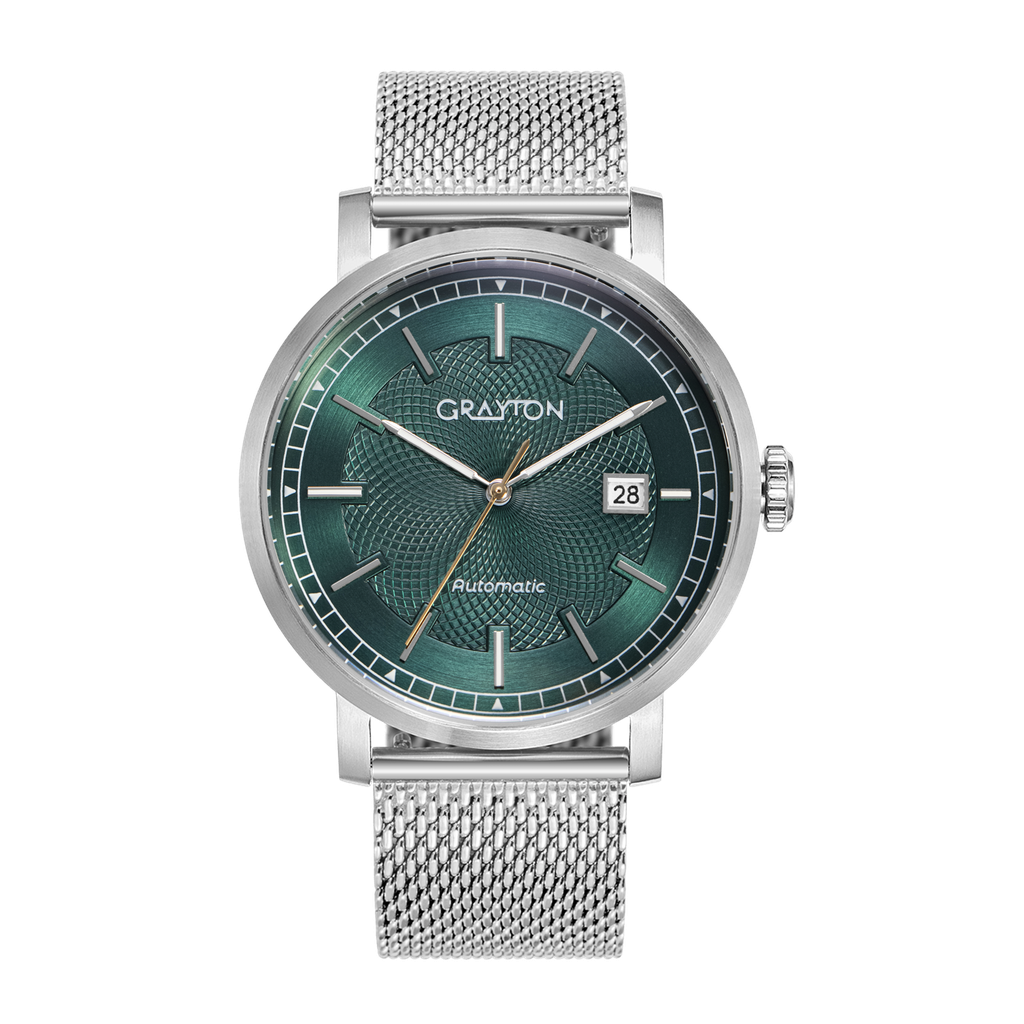 [GR64132AI] GUILLOCHE MILANESE FOREST GREEN