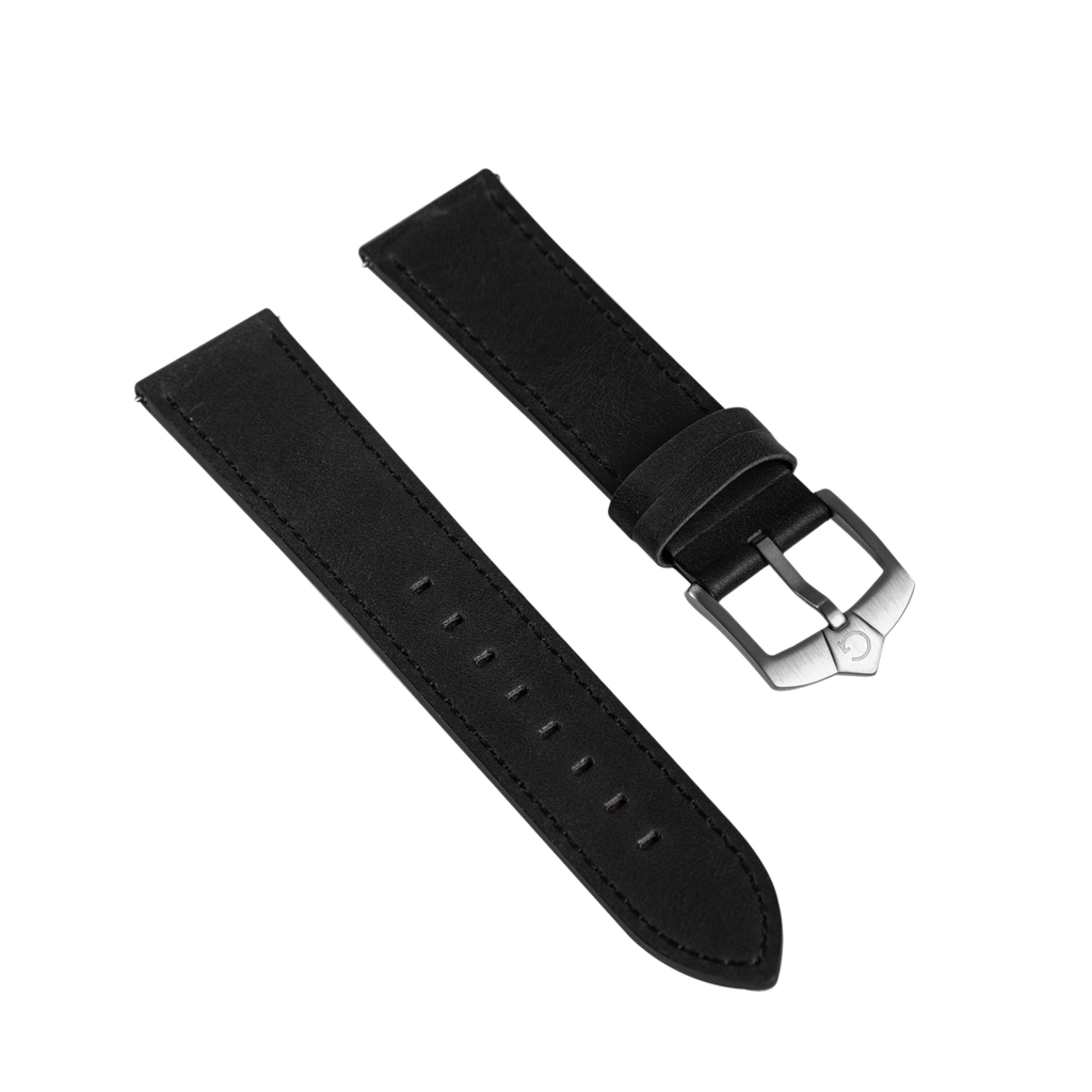 [GRS66722L] Elegant Sport Black Leather Strap