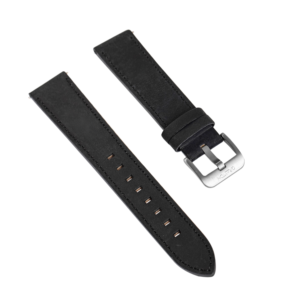 [GRS62003L] Native Men Black Leather Strap
